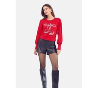 Lipsy Pull-over rouge sang / argent, Taille XS