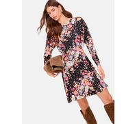 Lipsy Robe 'Batwing' beige / rose / noir, Taille 46