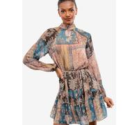 Lipsy Robe beige / bleu ciel / brun foncé / jaune, Taille 42
