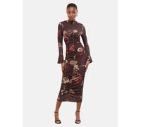 Lipsy Robe beige / chocolat / olive / rouge sang, Taille 46