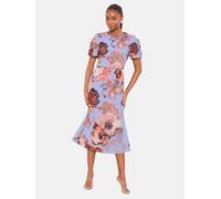 Lipsy Robe bleu clair / chocolat / rosé / rouge foncé, Taille 42