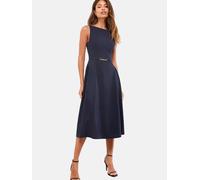 Lipsy Lipsy Navy Blue Sleeveless Snaffle Trim Midi Skater Dress Navy Blue EU 42 (UK 14)