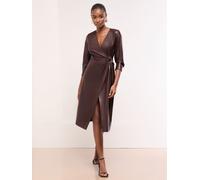 Lipsy Robe cache-caur Lipsy coupe mi-longue Similicuir Rouge bordeaux EU 46 (UK 18)