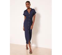 lipsy Robe chemise Mi-long texturée à manches courtes Lipsy bleu FR 44 (EU 42)