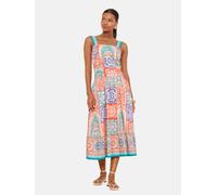 Lipsy Robe d’été bleu foncé / orange clair / orange foncé / blanc, Taille 38