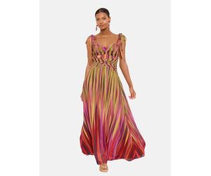 Lipsy Robe d’été vert clair / violet / orange clair / canneberge, Taille 40