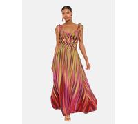 Lipsy Robe d’été vert clair / violet / orange clair / canneberge, Taille 42