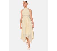 Lipsy Robe jaune clair / argent / blanc perle, Taille 168