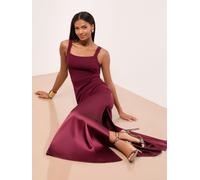 Lipsy Robe longue de demoiselle d'honneur Lipsy Satin Mix structurée en queue de poisson Rouge bordeaux EU 36 (UK 8)