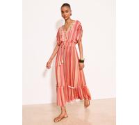 Lipsy Robe longue Lipsy à col V et bordures en crochet et pompons orange FR 42 (EU 40)