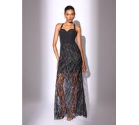Lipsy Robe longue Lipsy jupe transparente à sequins et corset Noir 12