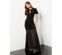 Lipsy Robe longue Lipsy Slinky en maille froncée à trou de serrure Noir EU 34 (UK 6)