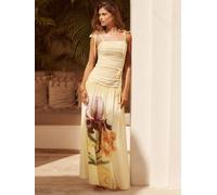 Lipsy Robe longue Lipsy X Mandy Sade imprimé fleuri et taille basse Jaune EU 44 (UK 16)
