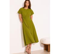 Lipsy Robe mi-longue à Manches courtes et naud latéral Lipsy vert FR 40 (EU 38)