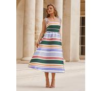 Lipsy Robe mi-longue de bal Lipsy en satin à rayures, à bretelles et évasée Multicolore 38
