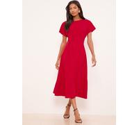 Lipsy Robe mi-longue Lipsy nouée sur le côté à manches courtes Rouge EU 34 (UK 6)