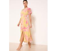 Lipsy Robe mi-longue Lipsy tissée Floral jaune EU 40 (UK 12)