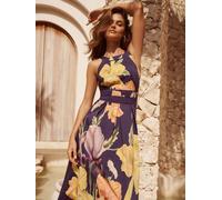 lipsy Robe midaxi à imprimé fleuri et Col licou Lipsy X Mandy Sade violet FR 48 (EU 46)