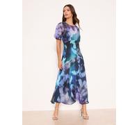 lipsy Robe midi à manches courtes Lipsy à imprimé floral bleu FR 42 (EU 40)