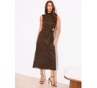 Lipsy Robe midi Lipsy Lace à taille cintrée et détails dorés Brun FR 42 (EU 40)