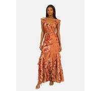 Lipsy Robe olive / abricot / orange clair / rose foncé, Taille 42