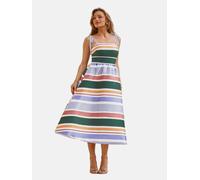 Lipsy Robe vert foncé / lavande / rouge pastel / blanc, Taille 40