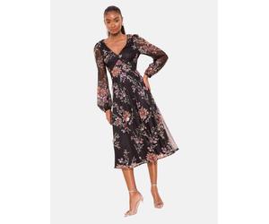 Lipsy Robe violet clair / orange / noir, Taille 38