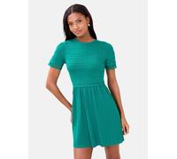 Lipsy Lipsy Green Scalloped Ladder Trim Short Sleeve Knitted Mini Dress Green EU 38 (UK 10)