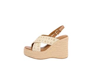 Lipsy Sandales crème / marron / or, Taille 41,5-42