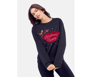 Lipsy Sweat-shirt bleu nuit / canneberge / blanc, Taille 4XL