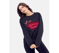 Lipsy Sweat-shirt bleu nuit / canneberge / blanc, Taille M