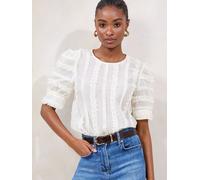 Lipsy Lipsy Cream Puff Sleeve 3D Detail T-Shirt