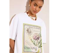 Lipsy T-shirt oversize kaki / olive / orchidée / blanc, Taille S