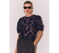 Lipsy T-shirt Lipsy texturé Fleuri 3D bleu FR 44 (EU 42)