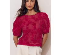 lipsy T-shirt Lipsy texturé Fleuri 3D rouge FR 48 (EU 46)