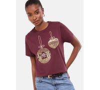 Lipsy T-shirt or / bourgogne / argent, Taille L