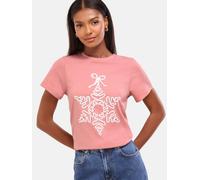 Lipsy T-shirt saumon / argent / blanc, Taille XL