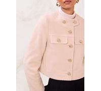 Lipsy Veste courte Lipsy sans col aspect laine brossée