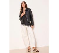 lipsy Veste Lipsy à double boutonnage en cuir véritable et col montant Noir FR 46 (EU 44)