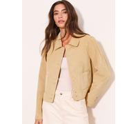 lipsy Veste Lipsy à double boutonnage en daim véritable et col, jaune FR 42 (EU 40)