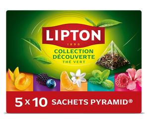 LIPTON - 50 Coffrets thés vert Pyramide Lipton