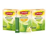 Lipton Barista Matcha Découverte, Boisson à l’avoine (2 x Original + 1 x Saveur Vanille, 30 sticks), Format sticks prêts à l’emploi, version chaude ou froide, Sans sucres ajoutés*