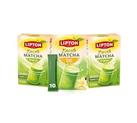 Lipton Barista Matcha Découverte, Boisson à l’avoine (2 x Original + 1 x Saveur Vanille, 30 sticks), Format sticks prêts à l’emploi, version chaude ou froide, Sans sucres ajoutés*