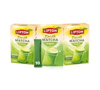 Lipton Barista Matcha Original, Boisson à l’avoine, Sticks prêts à l’emploi (Lot de 3 x 10 sticks), pour une expérience coffee shop à la maison, version chaude ou froide, Sans sucres ajoutés*