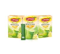 Lipton Barista Matcha Saveur Vanille, Boisson à l’avoine avec une touche Vanille, Sticks prêts à l’emploi (Lot de 3 x 10 sticks), version chaude ou froide, Sans sucres ajoutés*