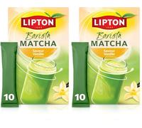 Lipton Barista Matcha Saveur Vanille, Boisson à l'avoine avec une touche saveur Vanille, Format sticks prêts à l'emploi (10 sticks), version chaude ou froide, Sans sucres ajoutés* (Lot de 2)