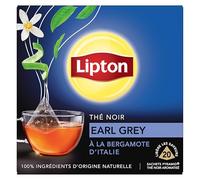 Lipton Earl Grey Thé Noir Aromatisé Bergamote d'Italie, 20 Sachets | Sachets pyramid pour infusion optimale, arôme bergamote d'Italie, parfumé et équilibré, idéal matin et après-midi