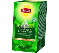 Lipton Exclusive Selection Thé Vert Menthe Intense, Label Rainforest Alliance, 25 Sachets Pyramides
