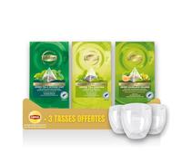 Lipton Feel good Selection- 3 saveurs + 3 tasses OFFERTES - Thé vert - Menthe, Agrume, Orient