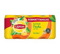 Lipton Ice Tea Boisson aux Extraits de Thé Saveur Pêche, 12 x 33cl